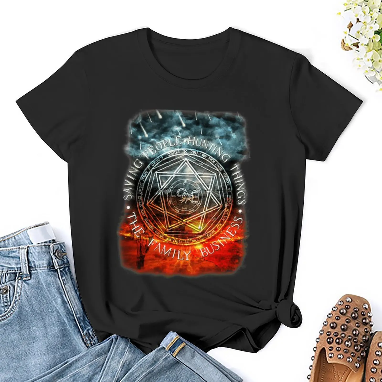 Camiseta de negocios familiares para mujer, ropa de gran tamaño para salvar a la gente, cosas de caza, sudor sublime
