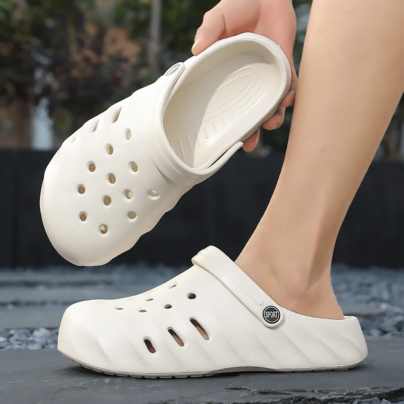 

2025 г. Мужские летние сандалии из ЭВА с толстой подошвой и обвисным стилем. Модная повседневная пляжная обувь без шнуровки для мужчин. Удобная дышащая обувь.