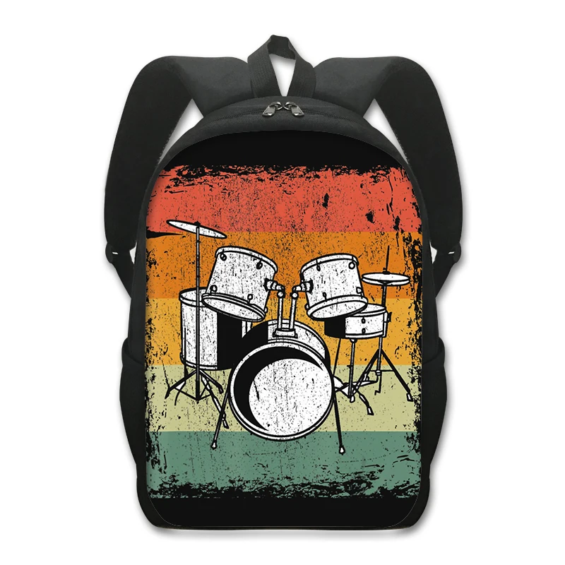 Kit de tambor de órgano electrónico de 16 pulgadas, mochila con estampado de guitarra eléctrica, mochilas escolares de Jazz de moda, mochila para portátil de Hip Hop, bolsas de libros, regalo