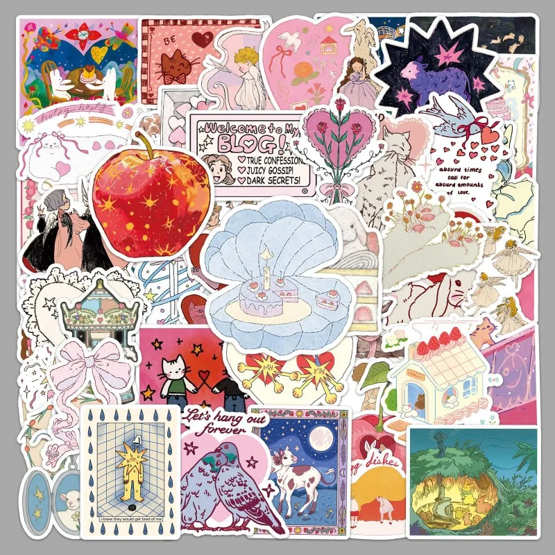 50 قطعة من ملصقات تزيين الكتابة على الجدران الإبداعية ذات الشخصية الكرتونية