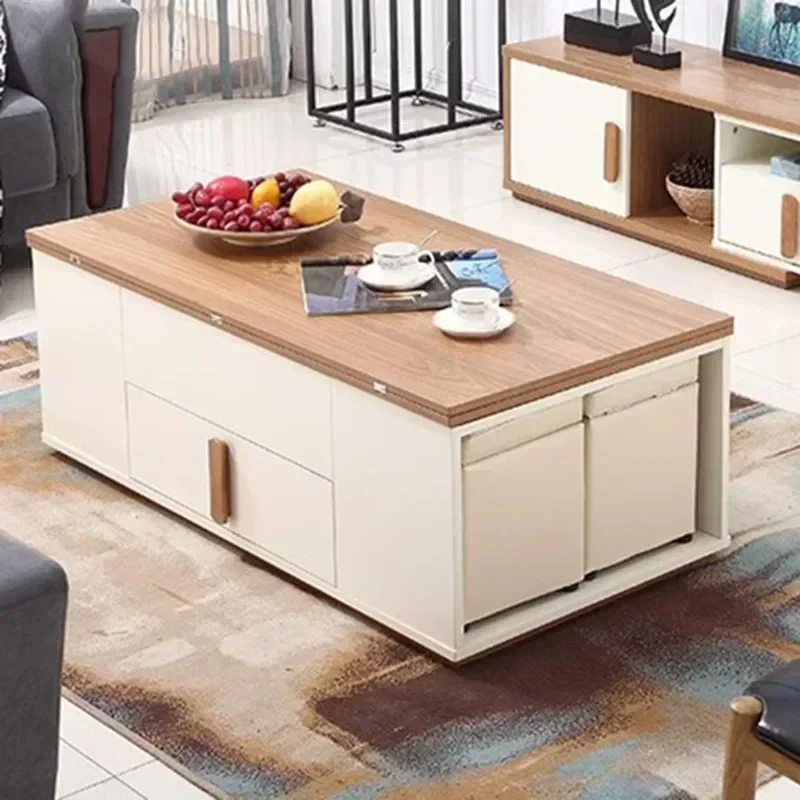 Para sala de estar mesa de centro luxo trau organizador moderno mesa lateral móvel mesa café branco minimalista kaffee tische móveis