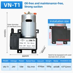 Petit DC 12v/24v-8verrerie pa Électrique DiaphLeurs me Pompe À Vide Mini Pompe À Vide D'aspiration VN-T1