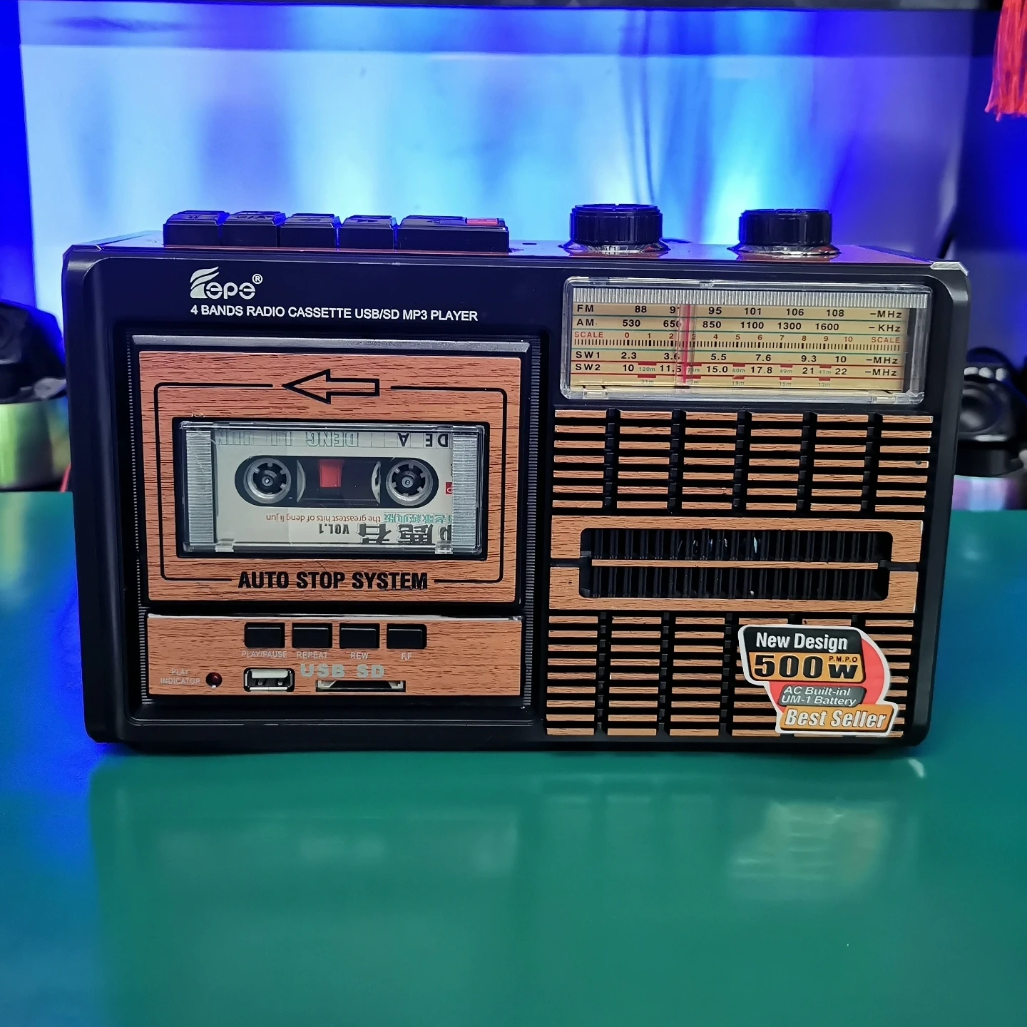 

FP-319BT Retro 6-in-1 Cassette Player Boombox, Portable AM/FM/SW Radio with Bluetooth Speaker&USB/SD MP3 for Vintage Home Audio