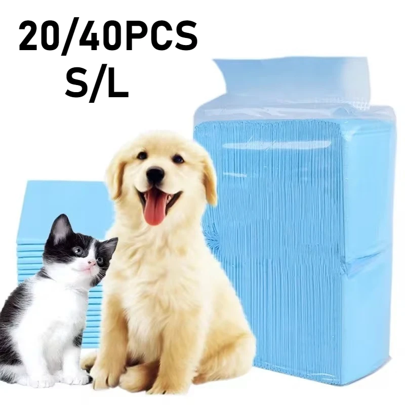 20/40PCS Disposable Diapers Dog Cat Urine Mat Puppy Training Absorbent Quick Dry Surface Deodorant Cleaning Pet Supplies