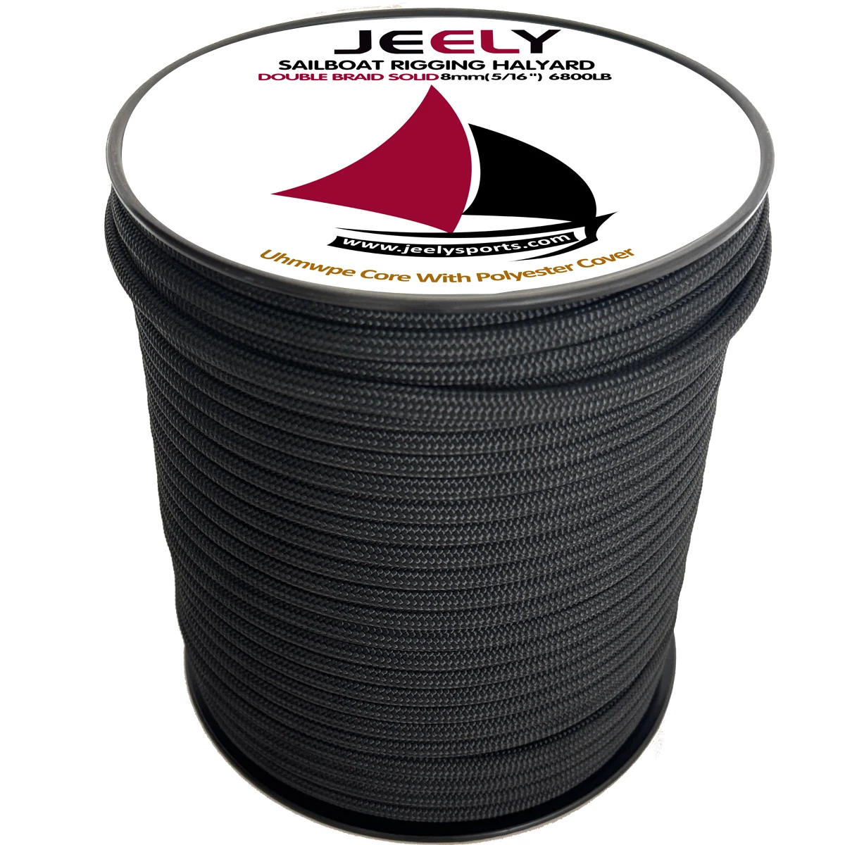 8mm 20m UHMWPE Fiber Core With Polyester Jacket Rope For Sailboat Yacht Halyard