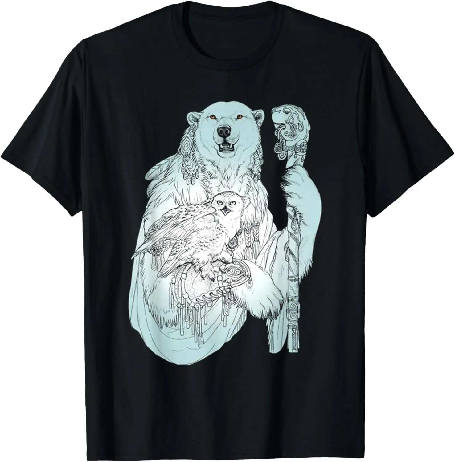 

Bear Owl Valhalla North Myths Celtic Symbols T-Shirt 100% Cotton O-Neck Short Sleeve Summer Casual Mens T-shirt Streetwear