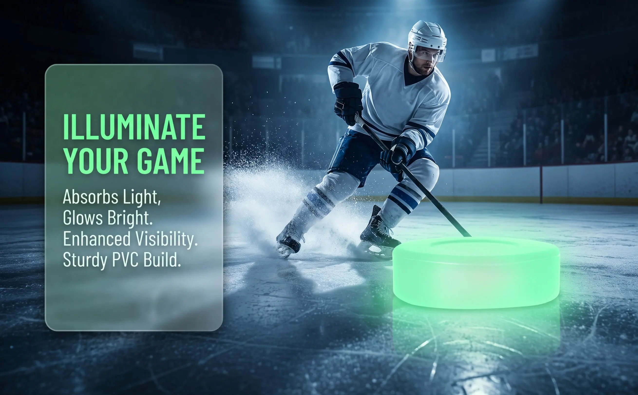 3Pcs Luminous Ice Hockey Pucks PVC Material Practice Training Competition Glow in Dark Hockey Balls Sports Fan Use