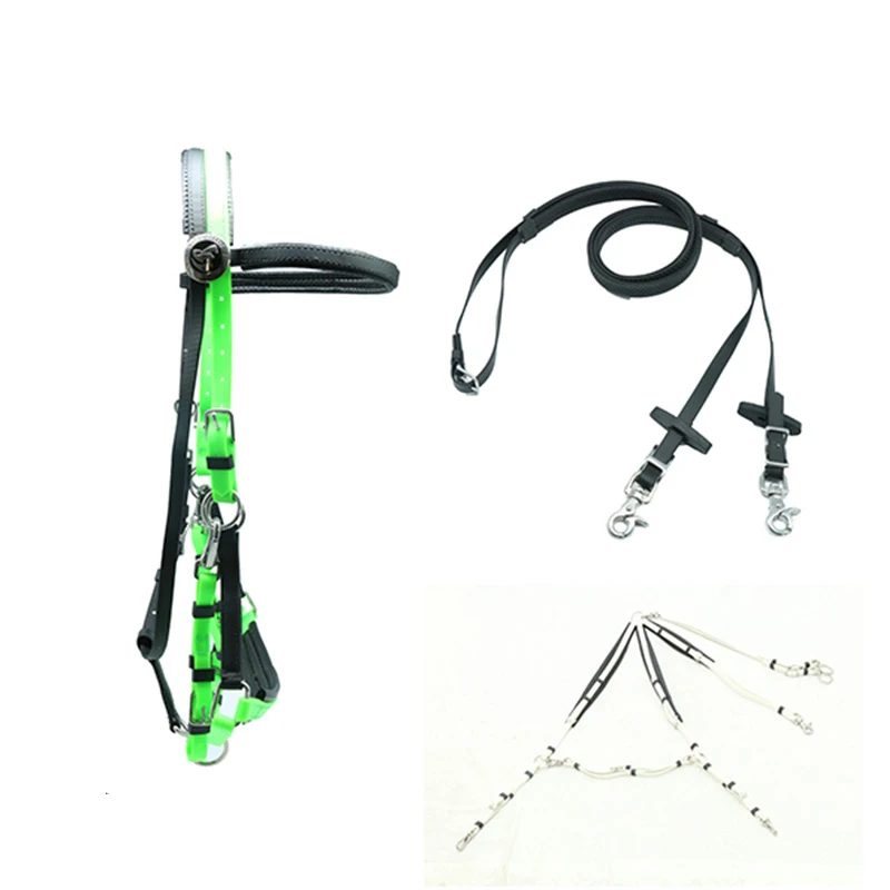 مجموعة أدوات تك الحصان الإنجليزي، لسان نايلون قابل للتعديل + رسن PVC + ملحقات سباق التحمل الأسترالية