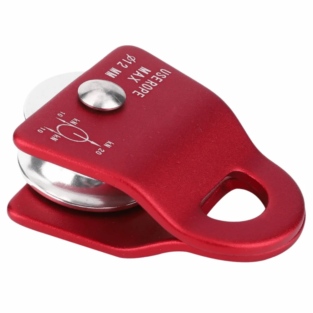 Durable Aluminum Alloy Micro Pulley 20kN Single Sheave Swing Pulley Climbing Pulley Rock Climbing