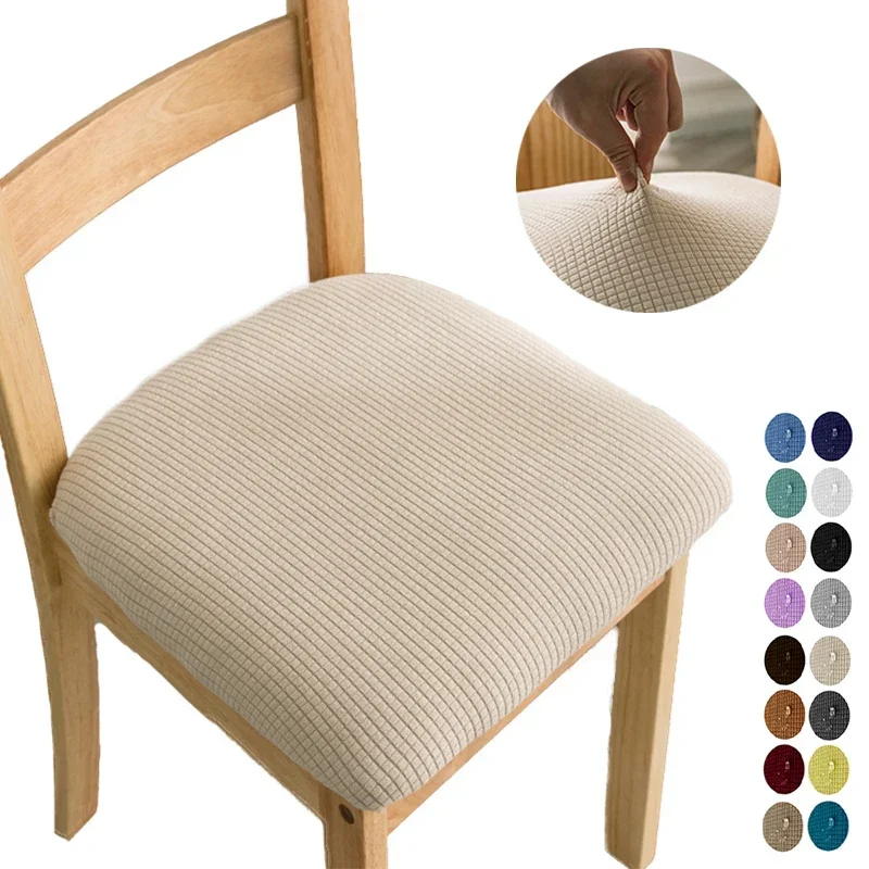 

1/2/4/6pcs Jacquard Chair Seat Covers Water Repellent Dining Chair Slipcovers Elastic Upholstered Cushion Cover for Home Kitchen