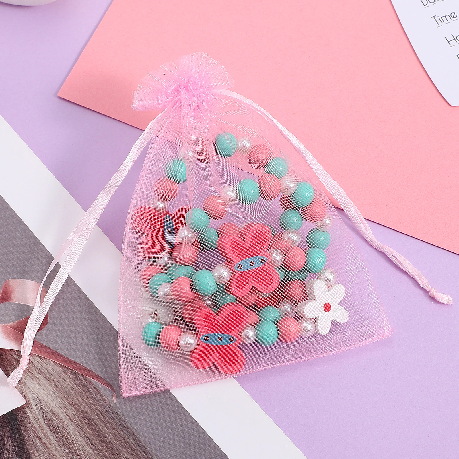 

Children's Wooden Bracelet Necklace Set Beaded Necklaces Animal Shape and Cartoon Jewelry for Girls