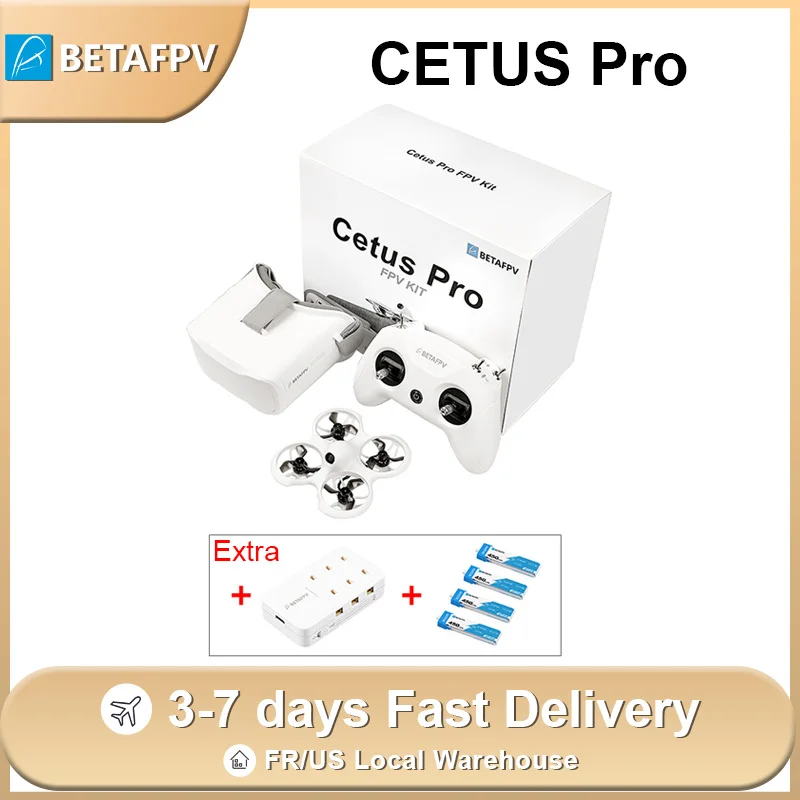 Betafpv Cetus Pro Drone remoto, Óculos VR02, Transmissor para Frsky Quadcopter, Kit FPV sem escova, BN FRC, Brinquedo ao ar livre, 5.8G