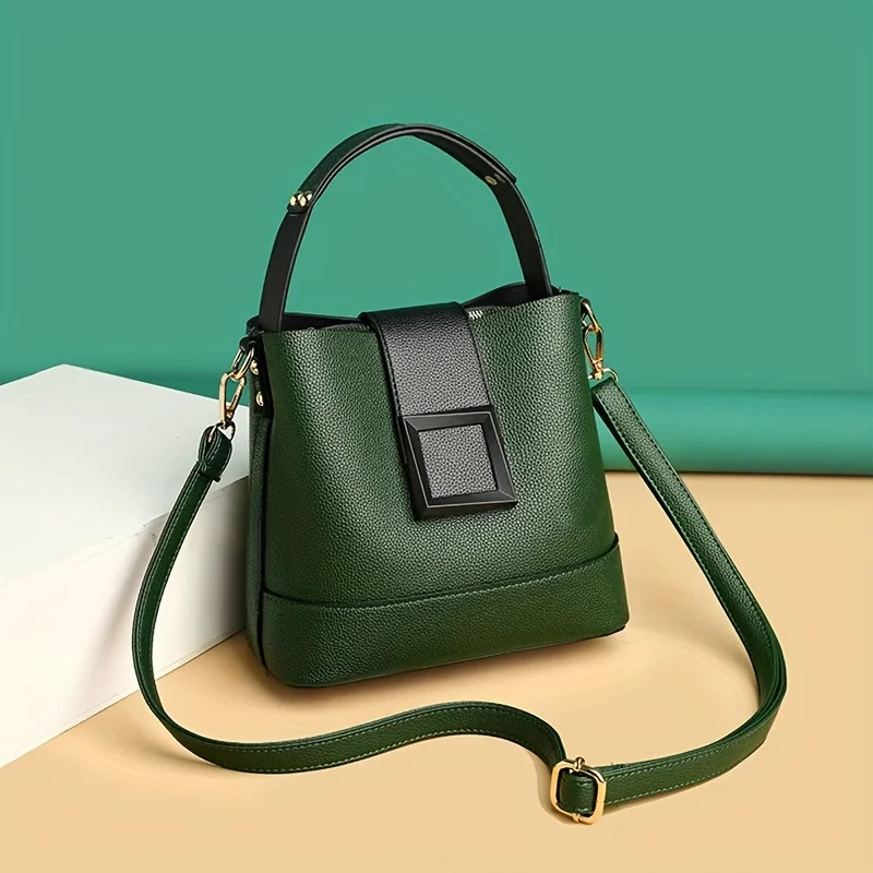 Einfache Beuteltasche, trendige Geldbörse mit Griff oben, modische Hanbag-Umhängetasche für Damen – Detail 5