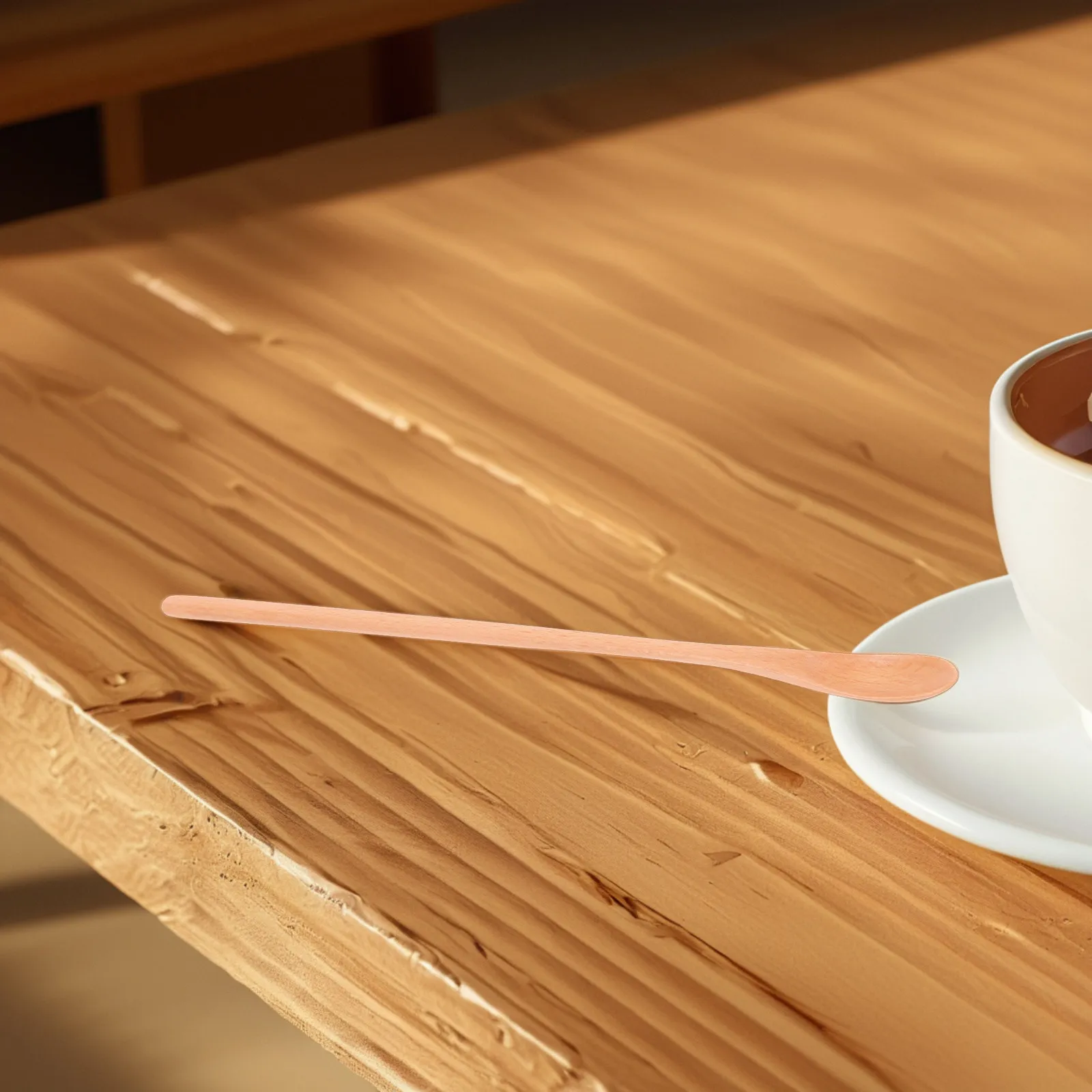 2Pcs Honey Spoon Wooden Long Handle Tiny Stirring Teaspoon for Coffee Tea Sugar Cooking Serving Utensil Honey Spoon