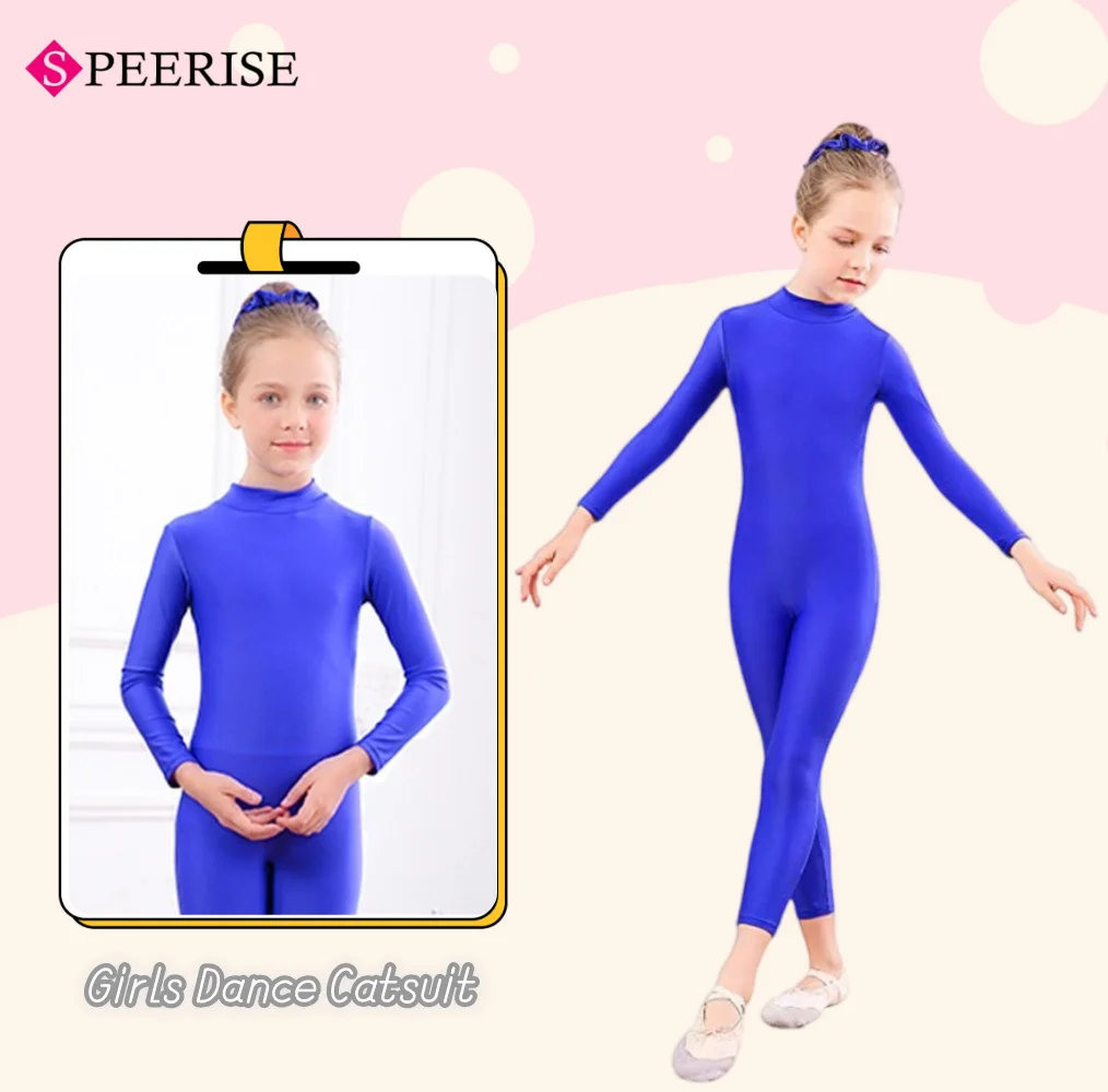 أطفال طويلة الأكمام عالية الرقبة يوتار الباليه Dancewear الجمباز بذلة أداء المرحلة ارتداء أزياء الهالوين Cosplay