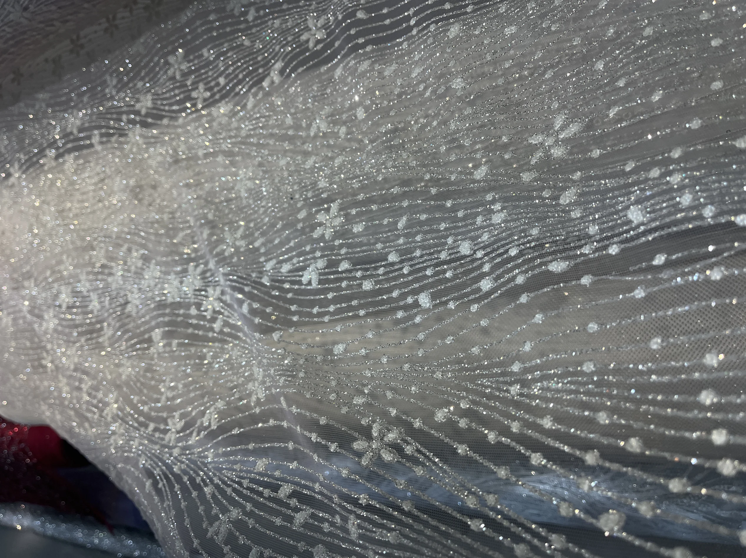 Cospargere paillettes argento rami di fiori maglia cucire abiti da sposa abiti da sera tessuti di pizzo moda accessori fai da te fatti a mano
