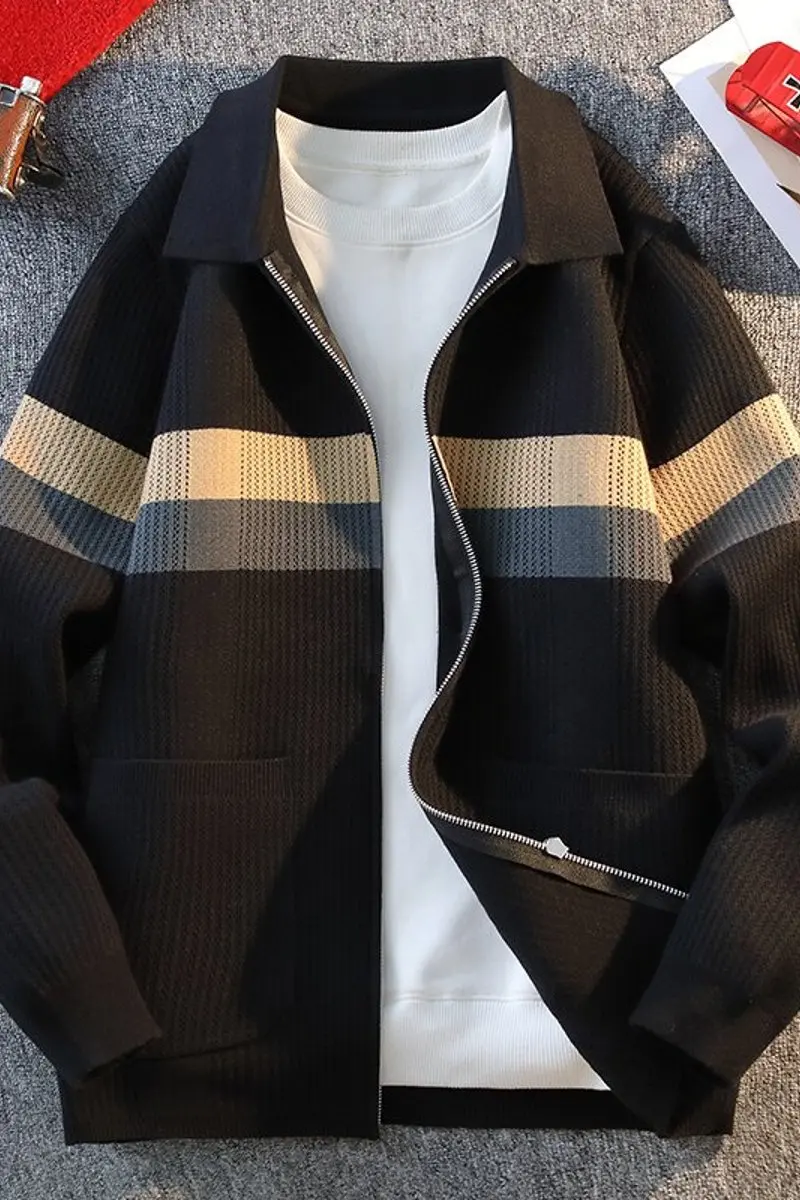 Picture 7: 2026 Spring/Summer New Style Fashion-able Versatile Knitted Cardigan Men's Sweater Jacket