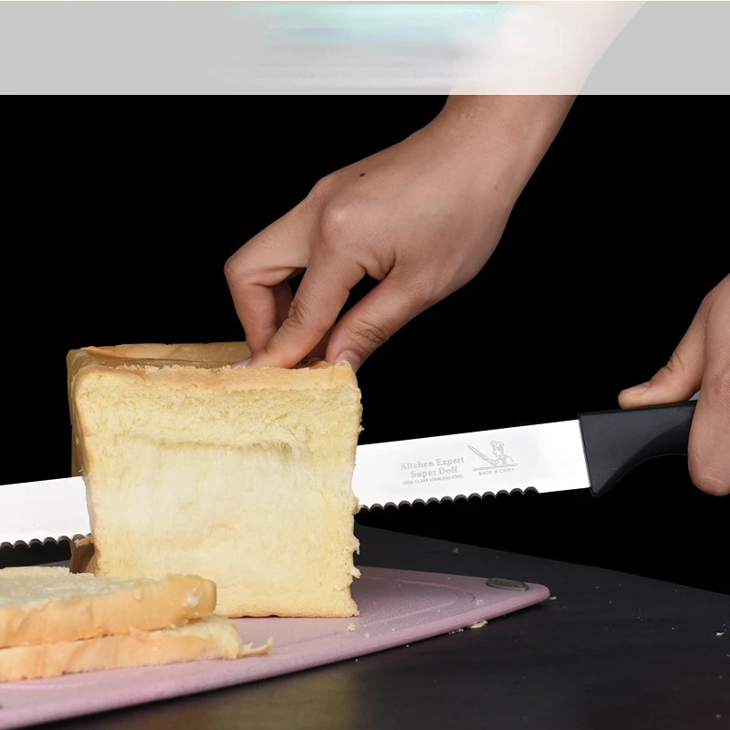 10/12 Inch Best Serrated Bread Knife Cake Cutting Knife Long Baguette Cutter Stainless Steel Loaf/Bread Slicer/Slicing