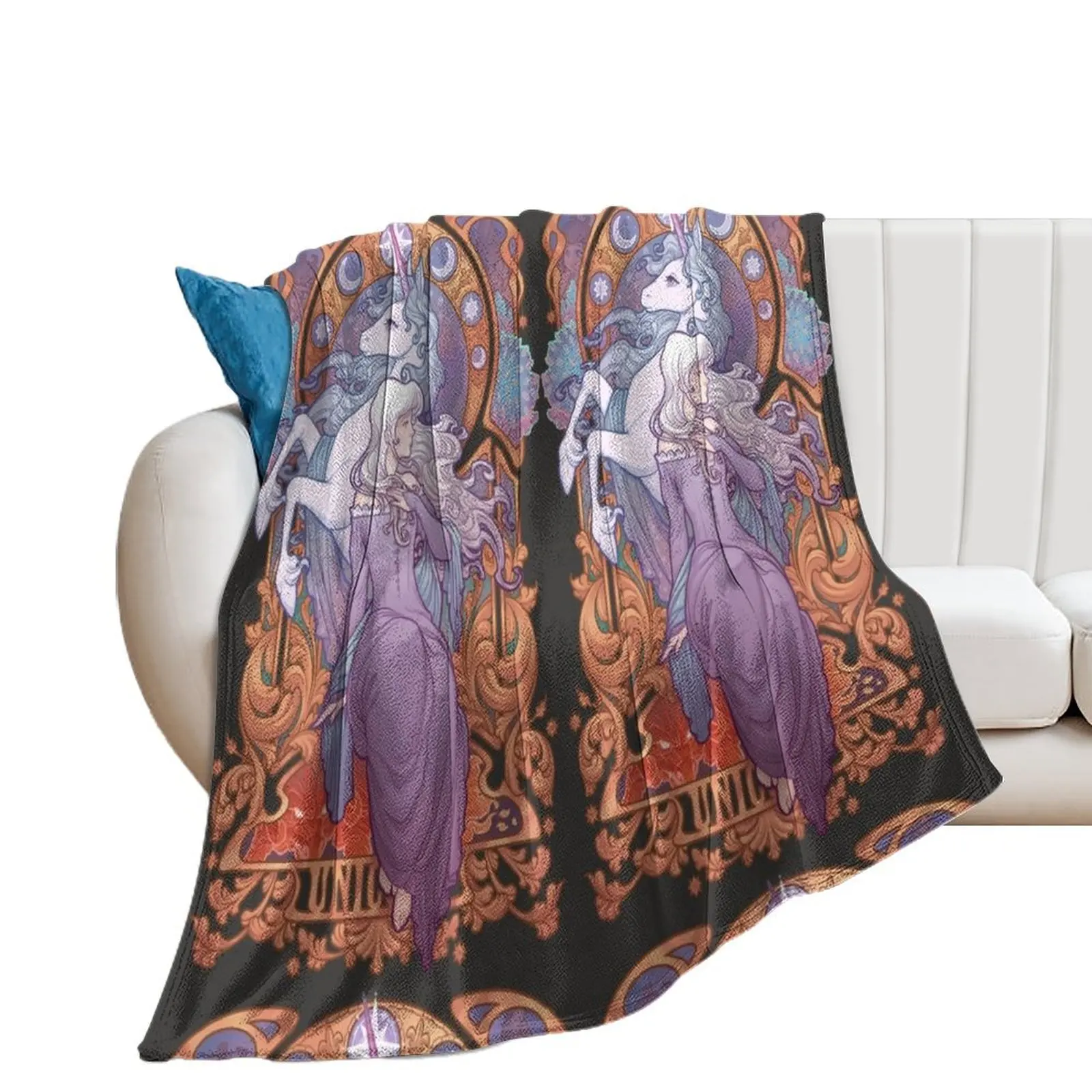 Lady Amalthea - The Last Unicorn Throw Blanket Luxury Brand Camping Baby Blankets