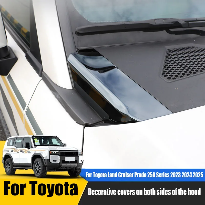 Decorative covers on both sides of the hood exterior modification parts For Toyota Land Cruiser Prado 250 Series 2025 2024