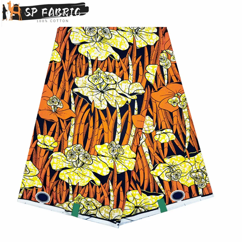 

Super Fabric 100% Original Real Ankara Fabric African Wax Fabric Block Print Batik Dutch Fabric 6 Yards For Wedding Party VL-204