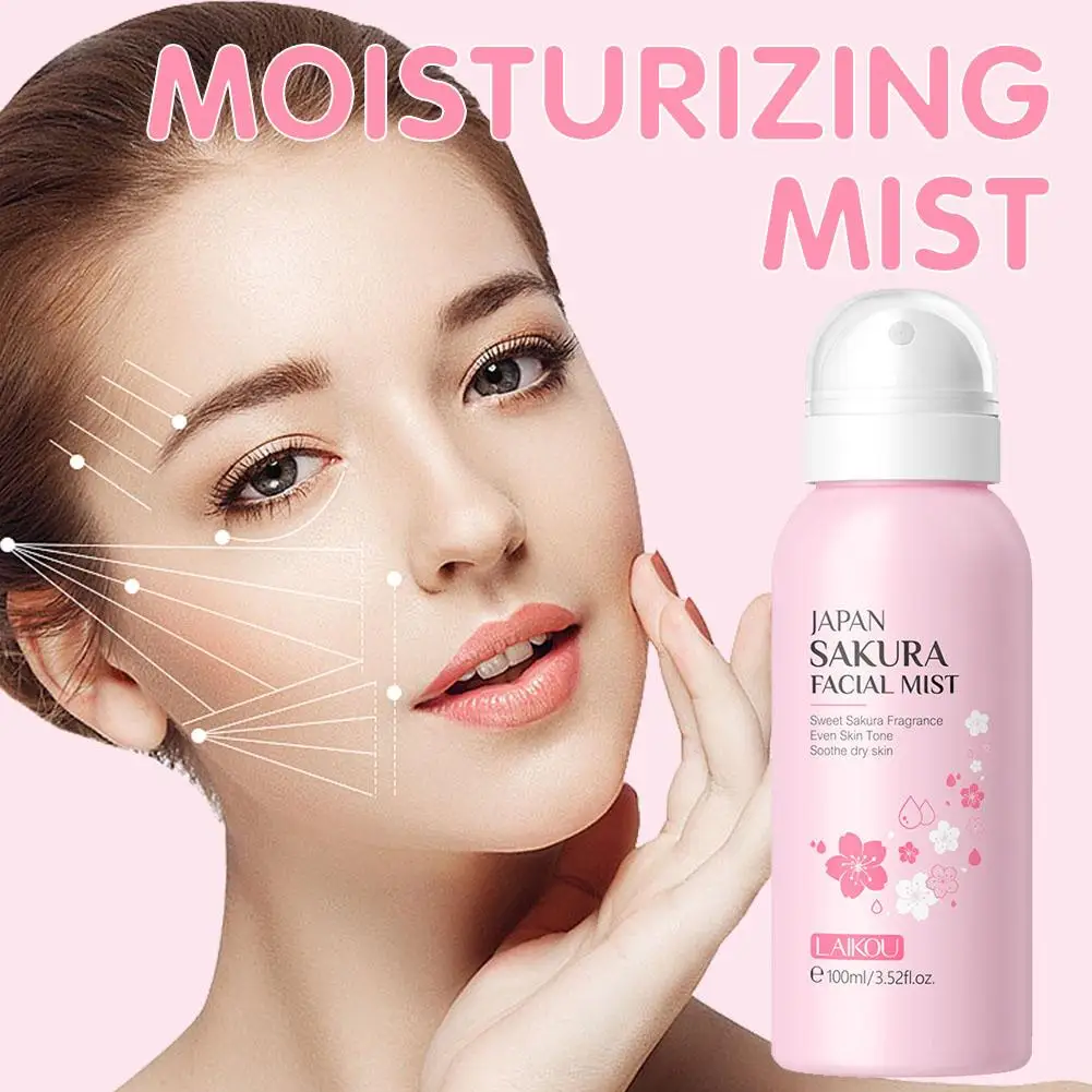 

Sakura Facial Mist Brightening Spray Moisturizing Face Shrink Brightening 100ml Oil Toner Skincare Pores Serum Controlg E2H5