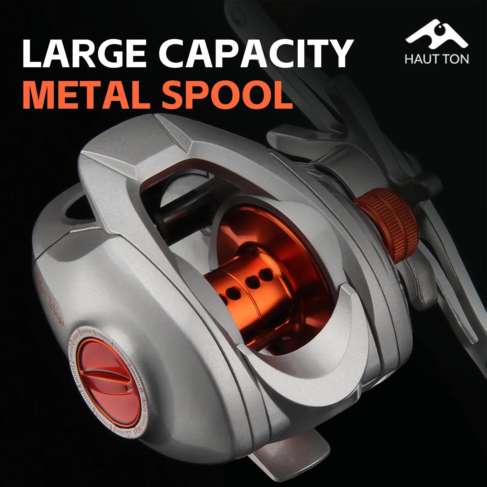 

Рыболовная катушка для приманки с полукерамическими подшипниками, 8 кг/17,64 фунта, максимальное сопротивление, высокоскоростное передаточное число 7,2:1, оранжевый и розовый