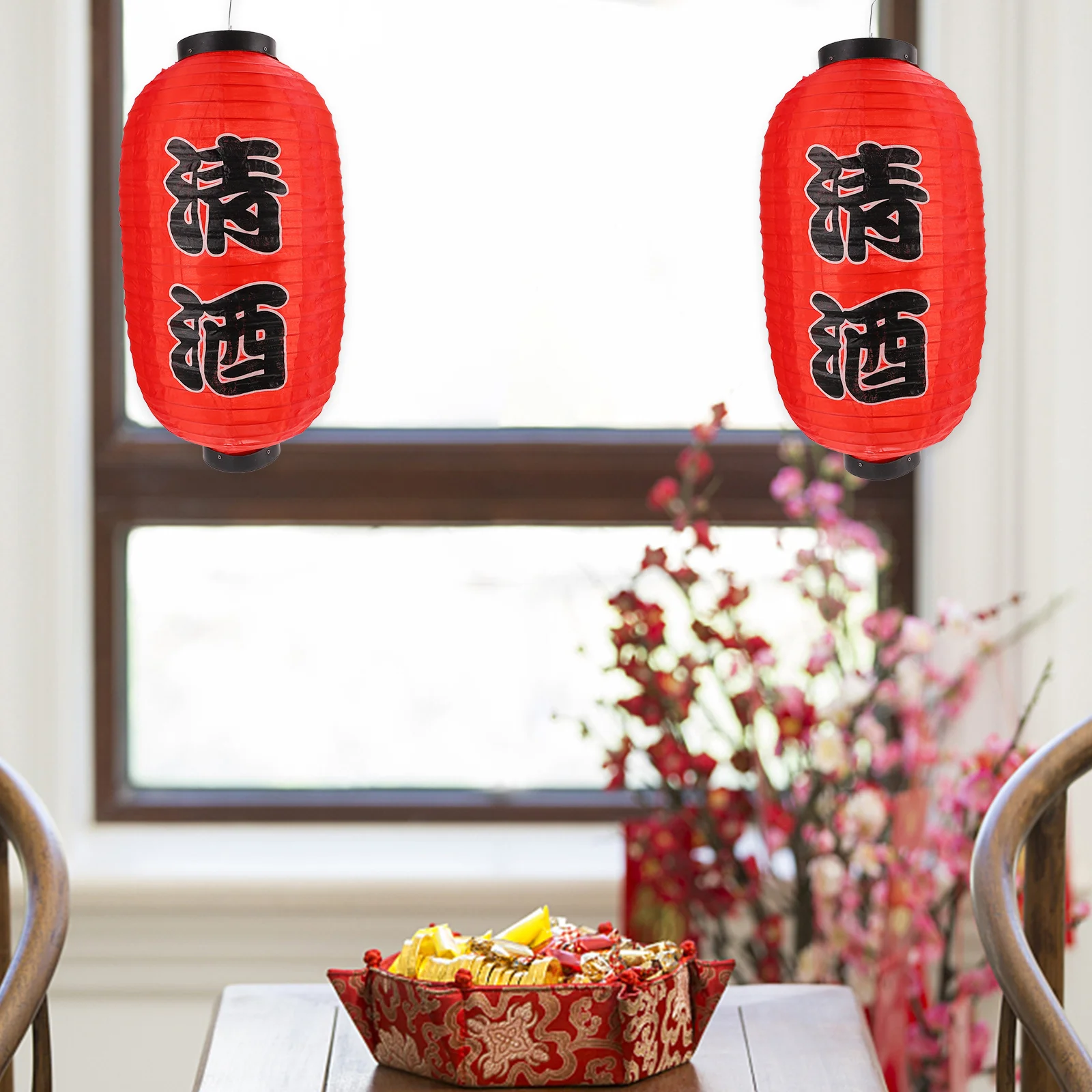 

2Pcs Waterproof Japanese Style Lanterns Hanging Lanterns for Restaurant Bar Izakaya Decoration Outdoor Indoor Lantern Decor