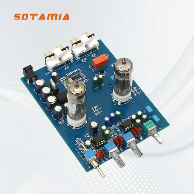 SOTAMIA Bluetooth 튜브 프리 앰프 Fever Hifi 6J5 Bile 진공 프리 앰프 NE5532 프리 앰프 톤 볼륨 조절 DIY DAC 앰프