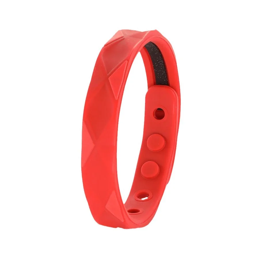 Pulsera de silicona tridimensional ajustable con iones negativos, antiestática y antiagua, producto de seguridad sólido simple