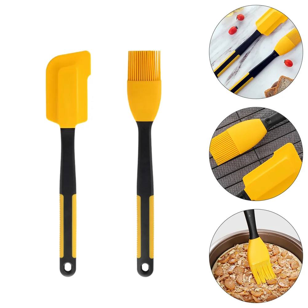 

Silicone Spatula Oil Brush Set BBQ Basting Cake Baking and Scraper High Temperature Resistance Kitchen Cooking