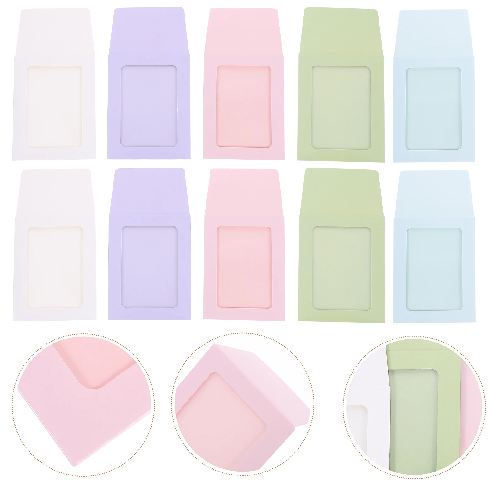 

50 Pcs Colored Paper Bags Card Holders for Trading Cards Sleeves Clear Photo Portable Display Covers Transparent
