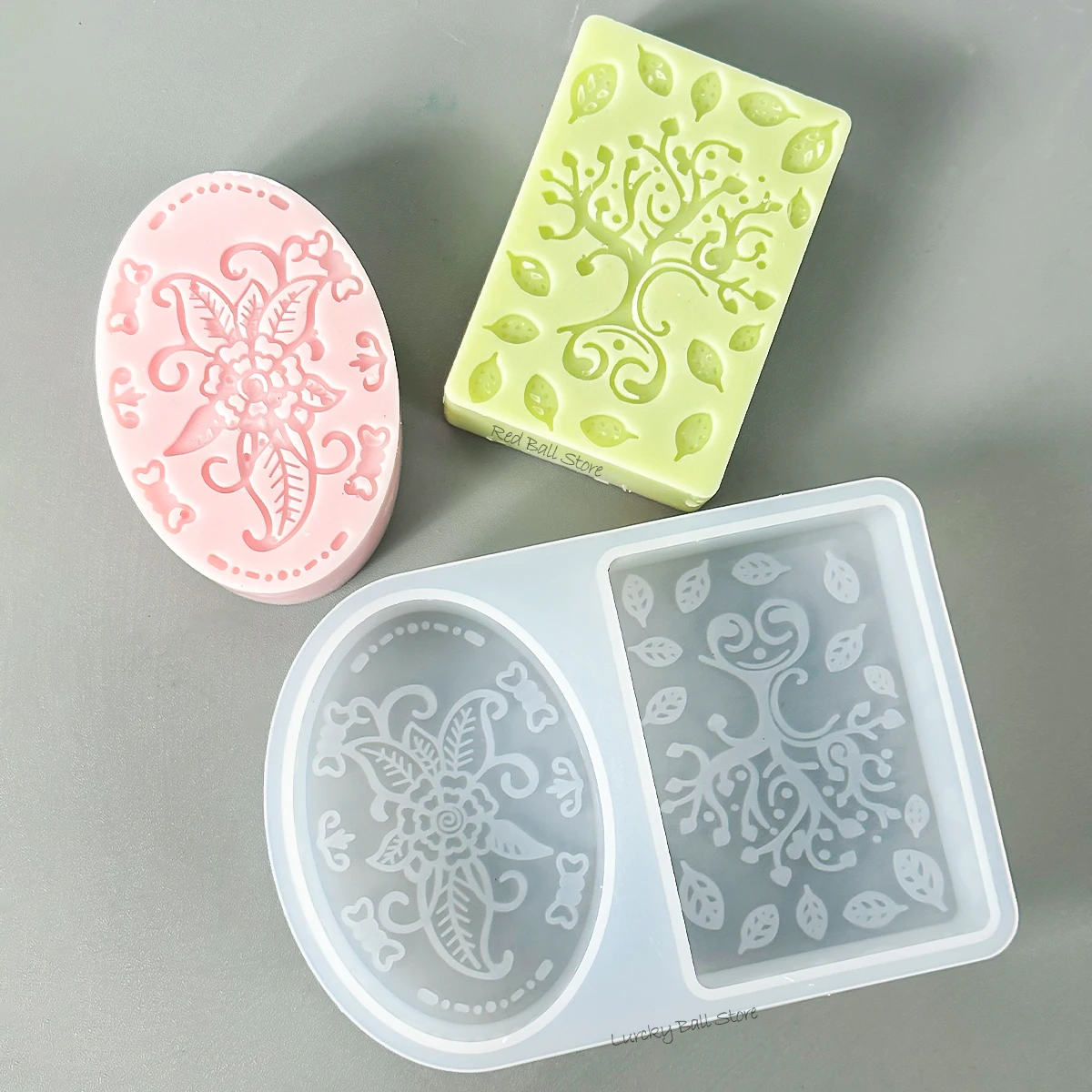 Round and Square Soap Silicone Mold Handmade Flower Soap Making Supplies DIY Plaster Resin Candle Material Kit Cake Baking Tools