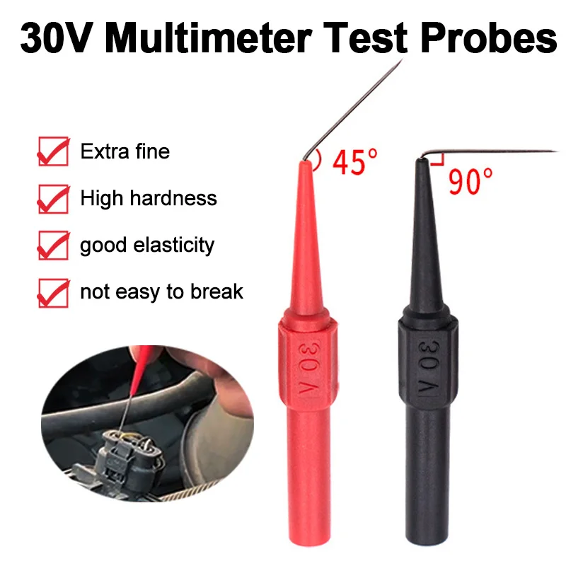 30V Multimeter Test Probes Car Multimeter Insulation Piercing Needle Non-destructive Red/Black Car Test Pins For Banana Plug