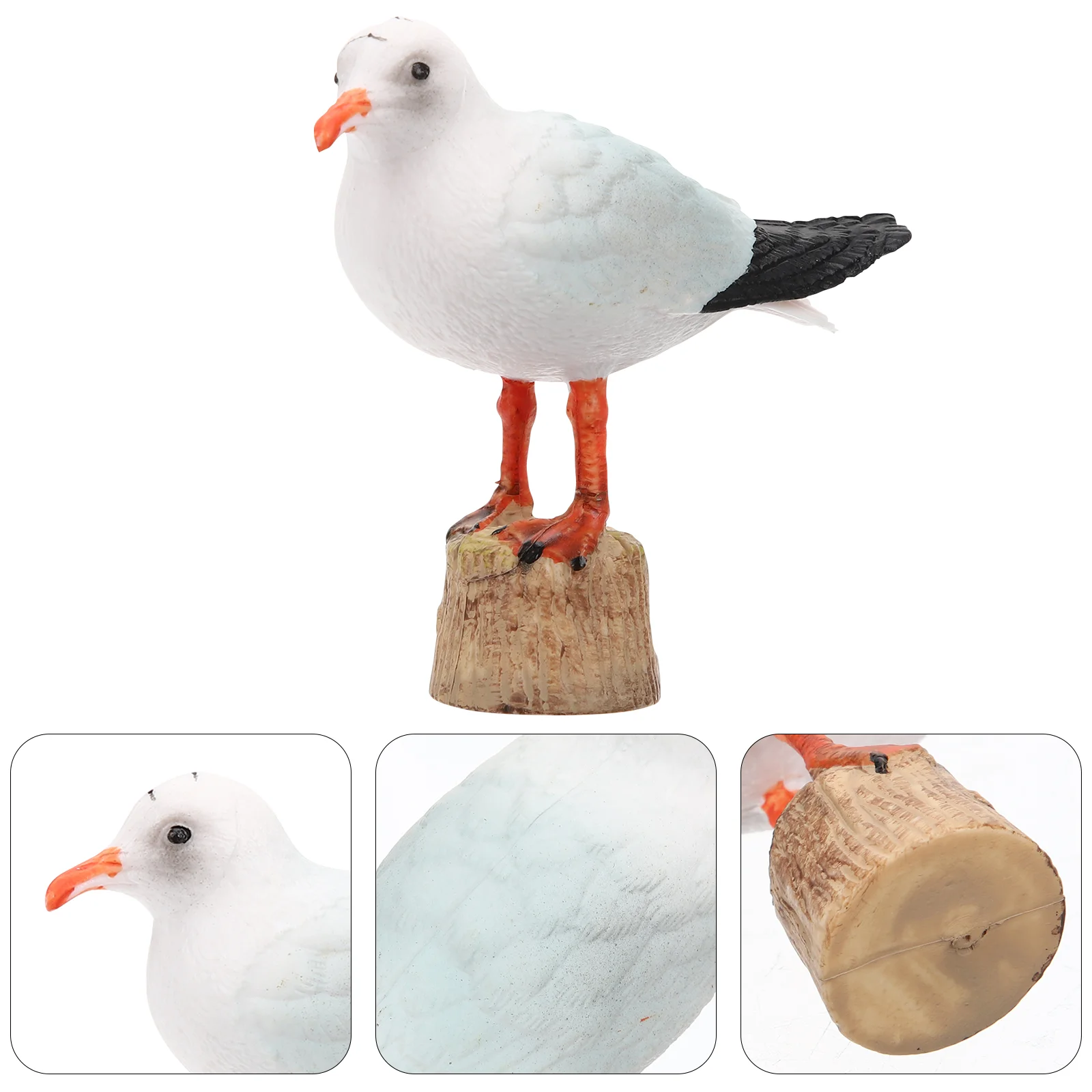 

Red-billed Model Seagull Statue Tank Toy Ornament Bird Figurine House Figure Miniature Decorations Sculpture