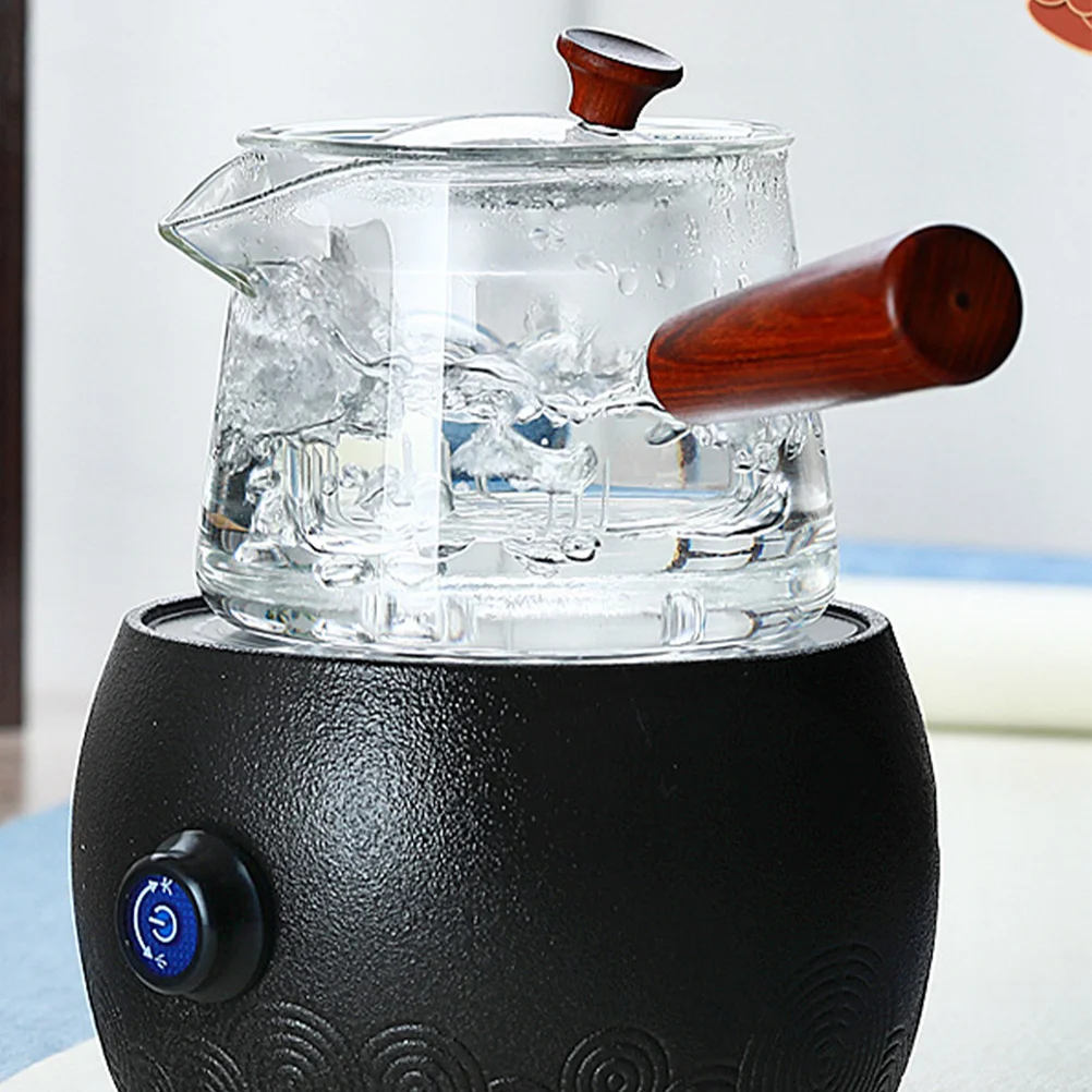 

Transparent Glass Teapot Fine Workmanship Wooden Handle Infuser Design Suitable for All Teas Tea Kettle Glass Tea Pot