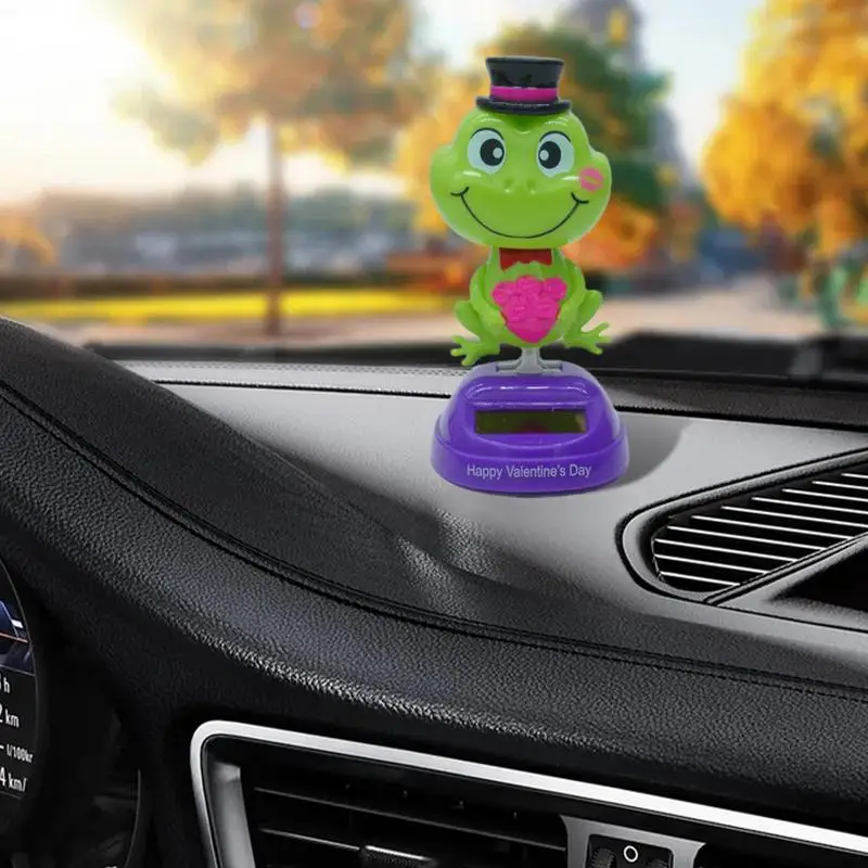 Solar Dancing Frog Swinging Animated Dancer Portable No Battery Required Solar Powered Dancing Animals For Car Dashboard