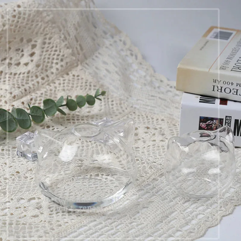 Glass Vase, Hydroponic Flower Vase, Cat-Shaped, Miniature Landscape, Plant Glass Tank Planter, Desktop Succulent Plant Pot