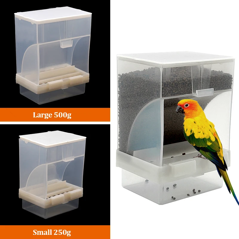 1Pcs Pet Bird Feeder Prevention Splash Food Container Parrot Hanging Automatic Feeder Bird Feeder Starling Tiger Skin Peony