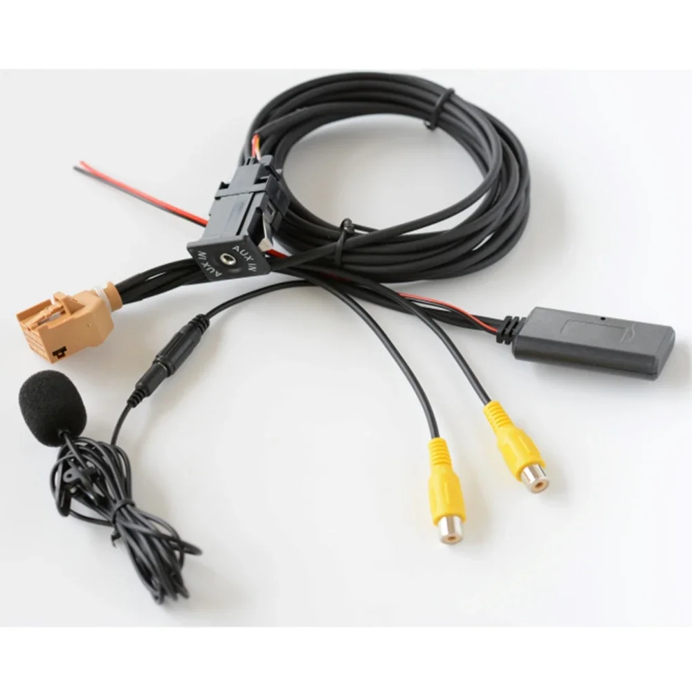 12V MMI 2G Bluetooth AUX Adapter with Mic for Audi Q7 A6 A8 2006-2008 J523 Only for AV1/AV2 Mode Music Audio Cable view 6