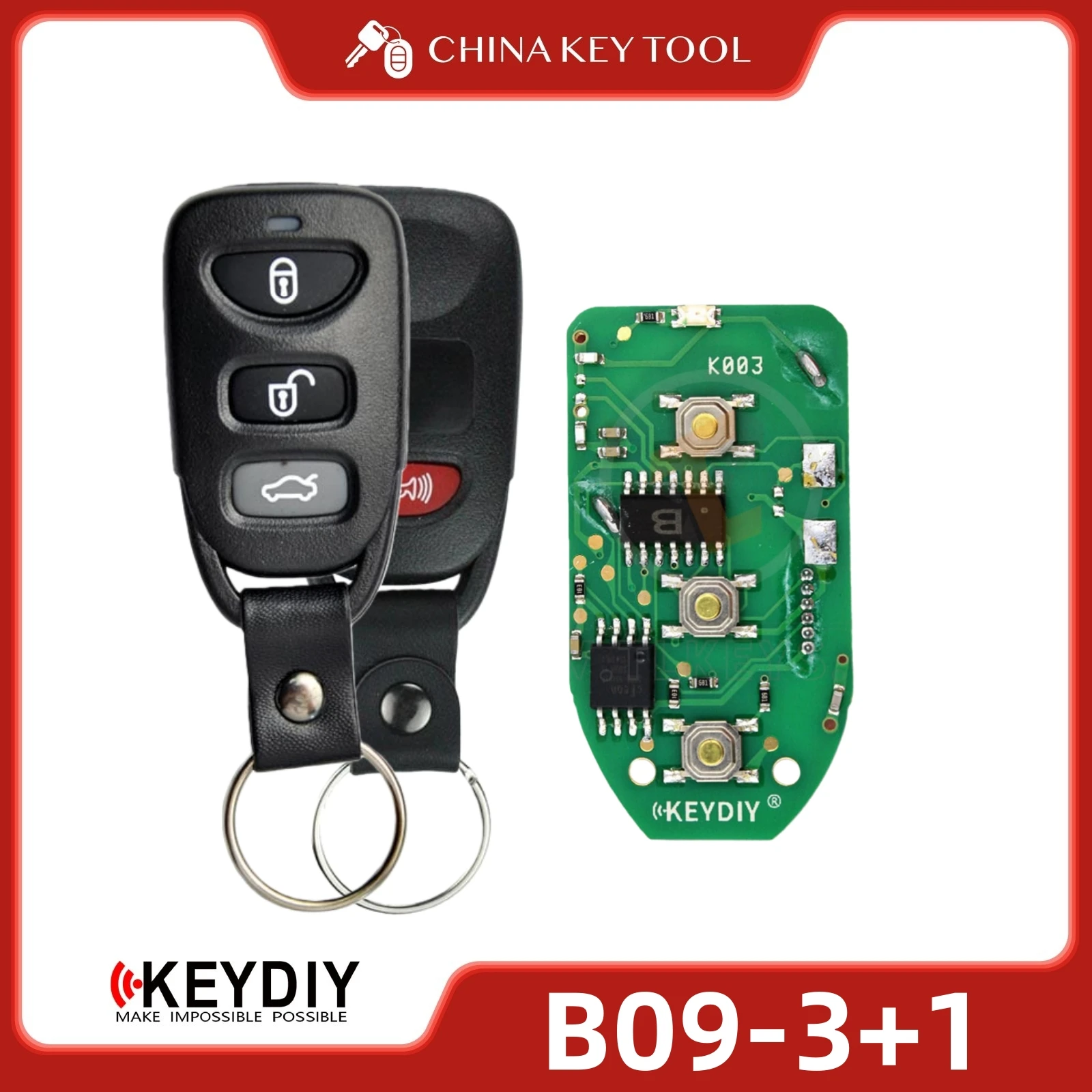 

KEYDIY KD B09-4 B09-3+1 Universal Remote Key 3+1 Buttons Compatible with Hyundai Kia Type