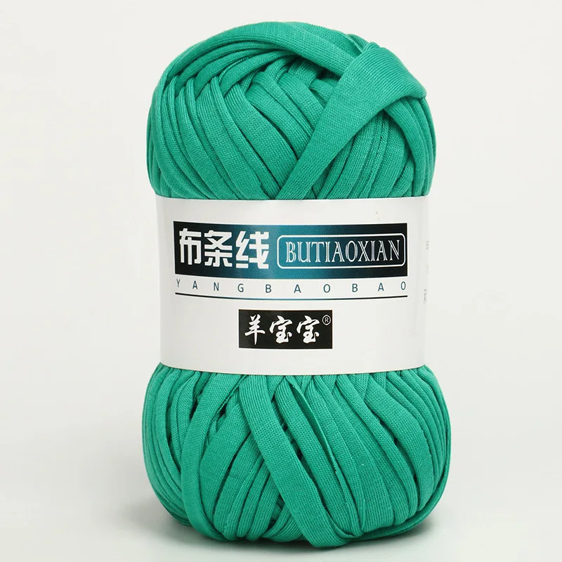 100 g T-Shirt-Strickgarn für Häkeltasche, Hut, Hausschuhe, Untersetzer, Deckengarn, weiches Polyester, gewebtes Garn, dickes, weiches Stoffgarn