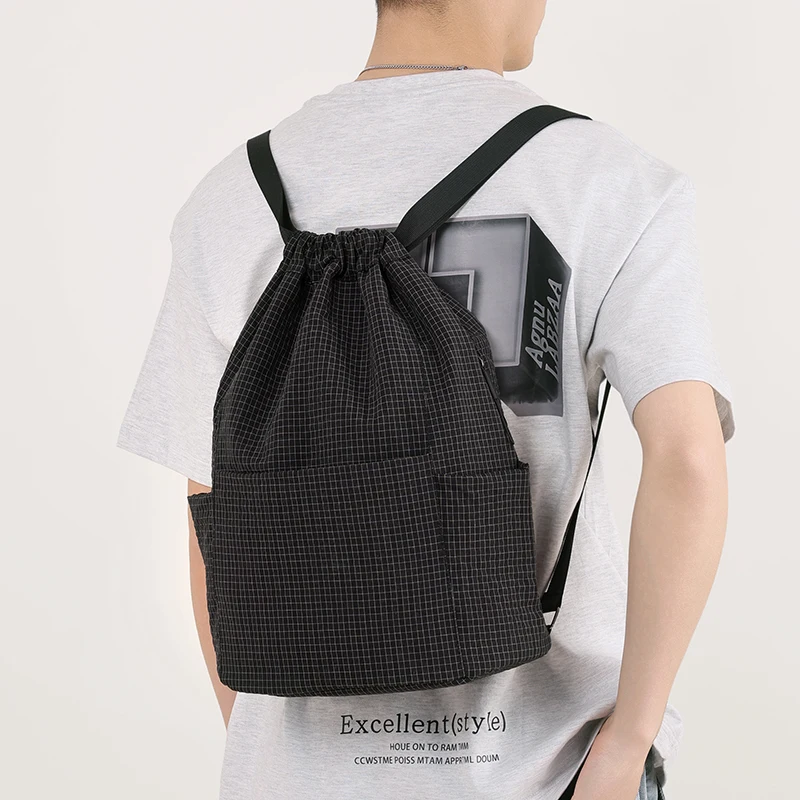 

Модный мужской и женский легкий водонепроницаемый рюкзак, большая вместительная сумка на плечо на шнурке для путешествий, повседневного спорта на открытом воздухе