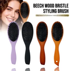Natural Boar Bristle Oval Hair Brush Woman Antistatic Detangle Straight Hair Brush Scalp Massage Hairdressing Air Cushion Comb