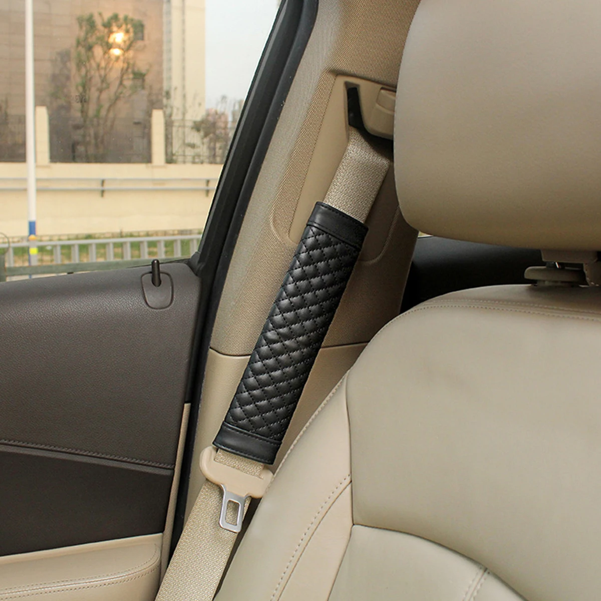 

2 pcs Lambskin Shoulder Pad Soft Comfortable Protector For Seat Straps Luggage Backpacks Easy Install