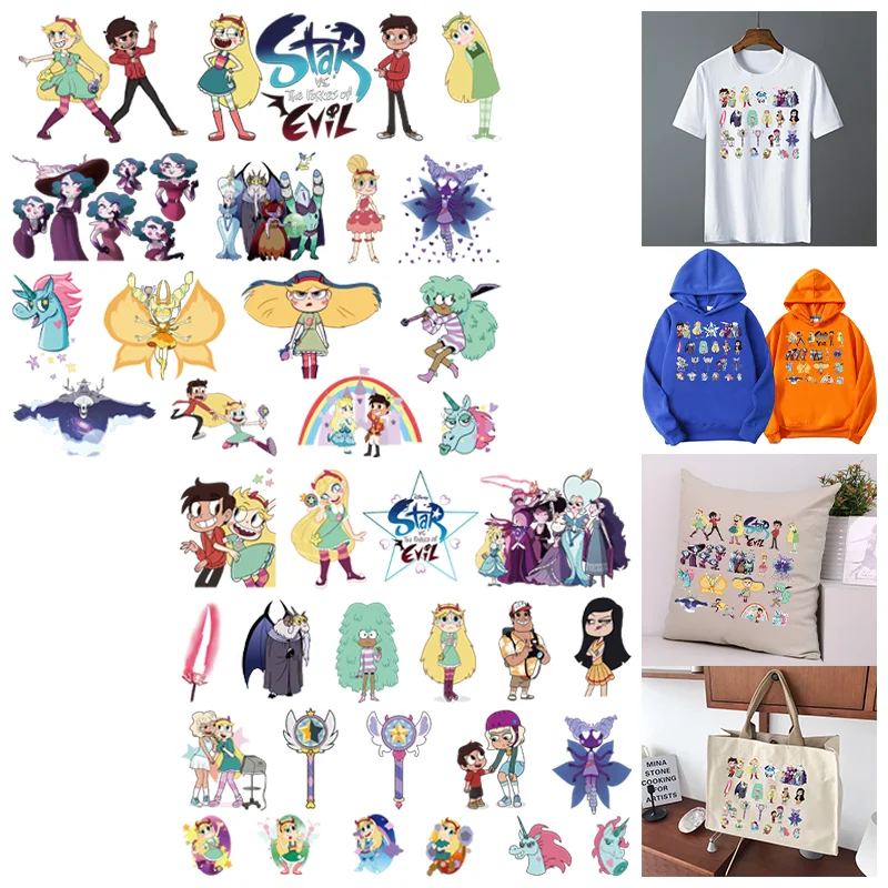 Disney anime Star vs. the Forces of Evil Print Pattern Sticker，Adhesive Patche For Clothes，Suitable for Hoodie,T-shirt,pillow.