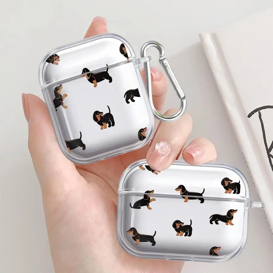 

Clear Earphone Cases Cover Case For Airpods 4 3 1 Pro3 Pro2 2 Pro Creative Minimalist Dachshund