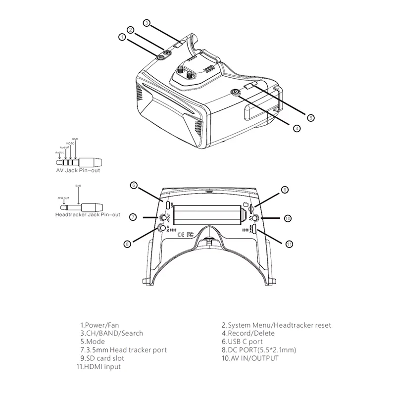 SKYZONE Cobra X V4 FPV-bril 5,8 Ghz 48CH FPV-ontvanger 1280x720 LCD met DVR voor RC vliegtuig FPV Racing Drone