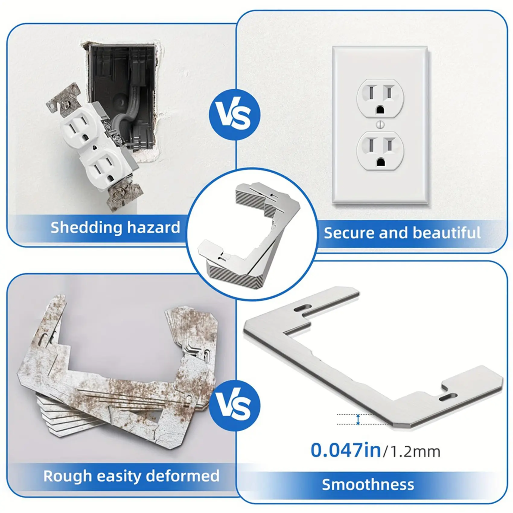 

SDFC 20-Pack Outlet Adjustment Plate Spacers - Durable, Self-Leveling Electrical Socket Extenders for Uneven Surfaces