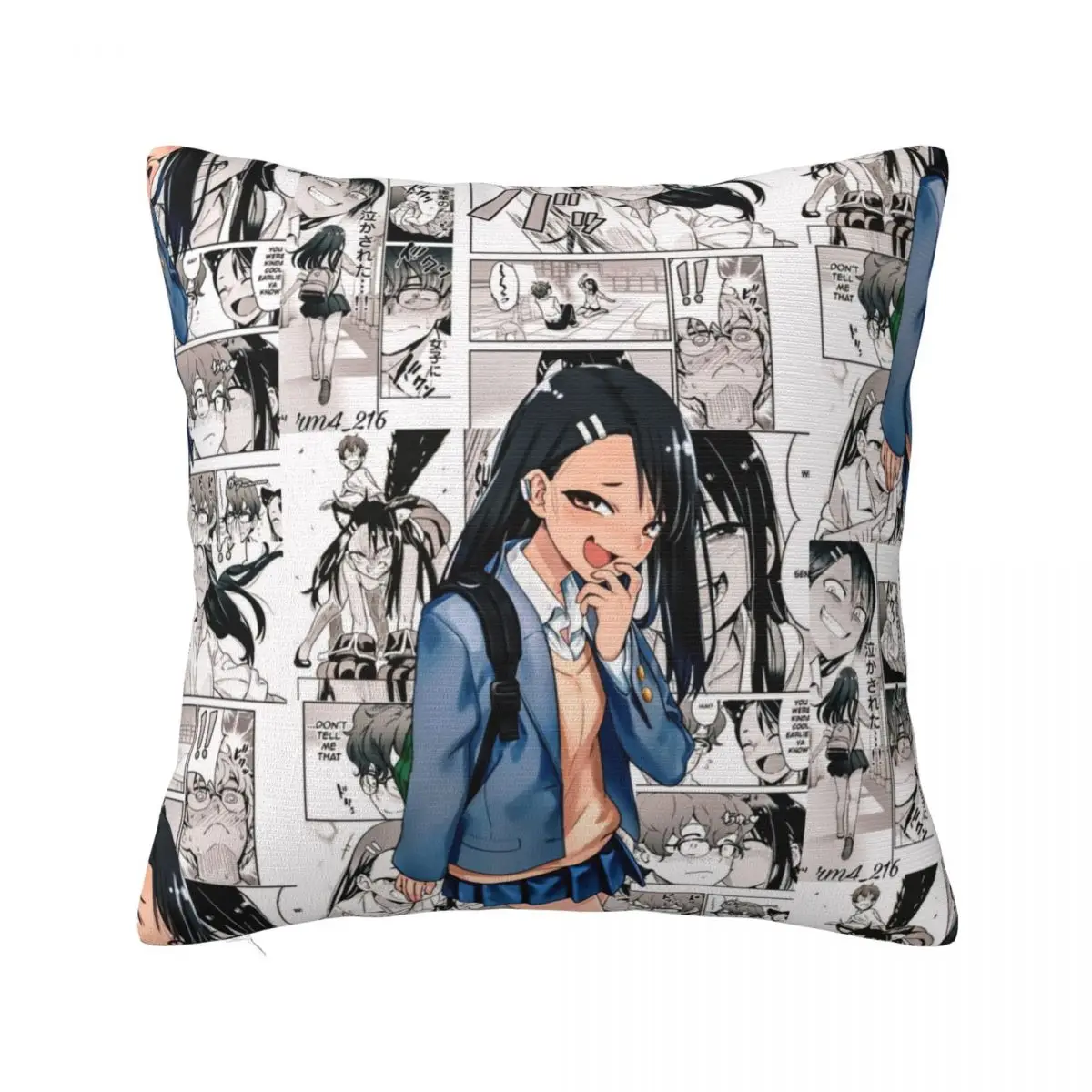 Don\'t Toy With Me Miss Nagatoro Pillowcase Merch Cushion Cover Gift The Queen of Torture Love Pillow Case Cover Home Multi-Size